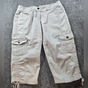 WHBM Tan Cargo Slim Pedal Pusher Sz 0